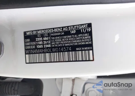 2020 Mercedes-Benz Glb 250 4Matic z USA, uszkodzony, nr VIN W1N4M4HB0LW014574